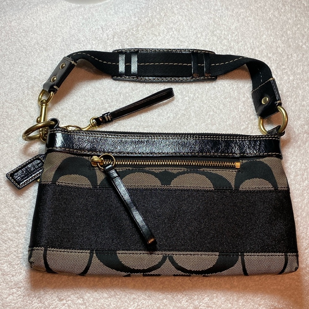 Coach Black and Gray Mini Bag with adjustable strap closure - Picture 1 of 13